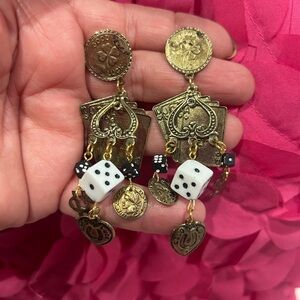 Lucky Vintage Gambling Charms & Dice Earrings-Boutique